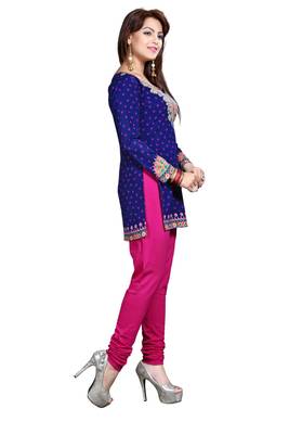 Purple american crepe printed kurti 4