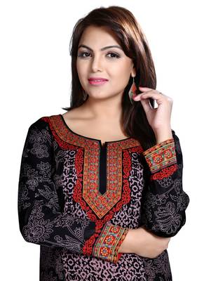 Black american crepe printed kurti 5