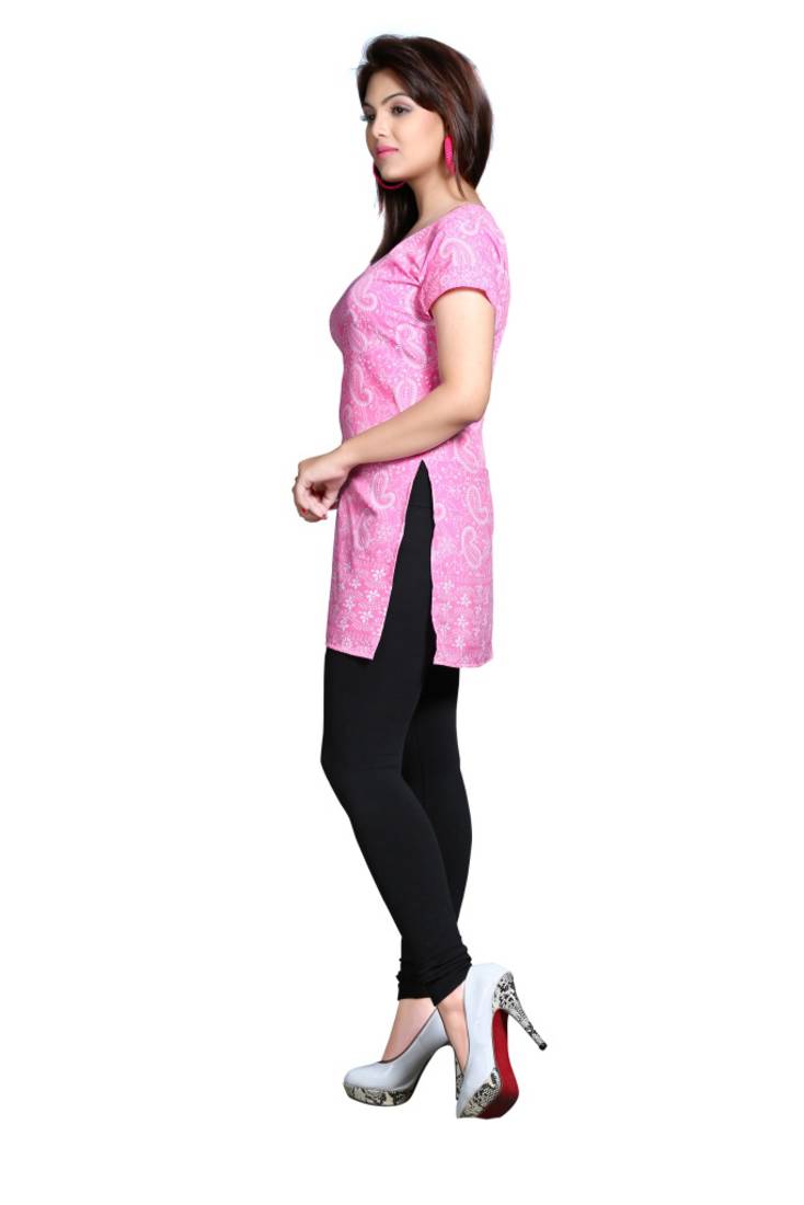 Pink american crepe printed kurti