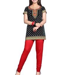 Black american crepe printed kurti