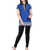Blue american crepe printed kurti