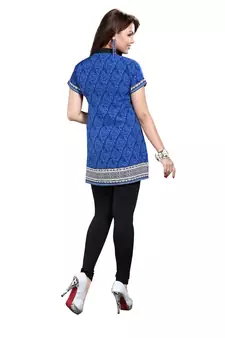 Blue american crepe printed kurti