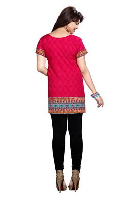 Pink american crepe printed kurti 2