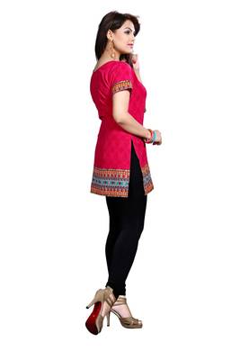 Pink american crepe printed kurti 4