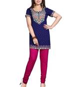 Purple american crepe printed kurti