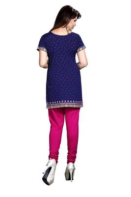 Purple american crepe printed kurti 2
