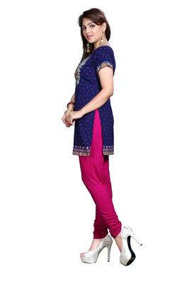 Purple american crepe printed kurti 3