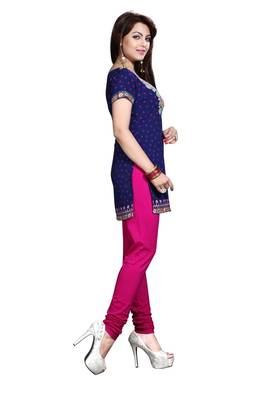 Purple american crepe printed kurti 4