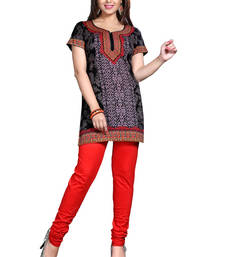 Black american crepe printed kurti