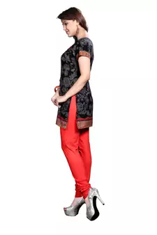 Black american crepe printed kurti