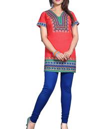 Pink american crepe printed kurti