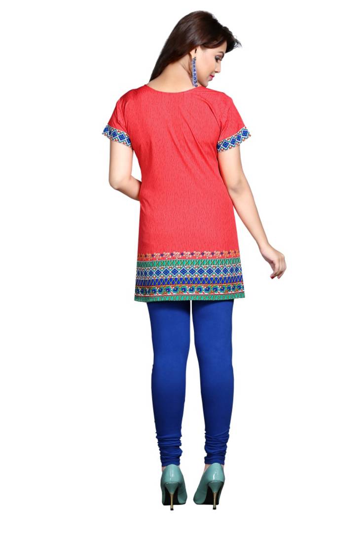 Pink american crepe printed kurti