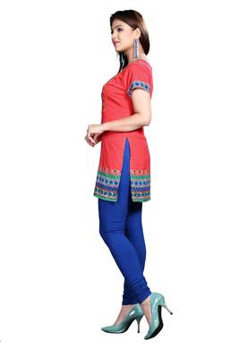 Pink american crepe printed kurti 3