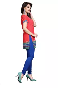 Pink american crepe printed kurti