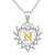 Jewelscart Silver Plated AD Alphabet Letter N Valentine Heart Pendant With Chain