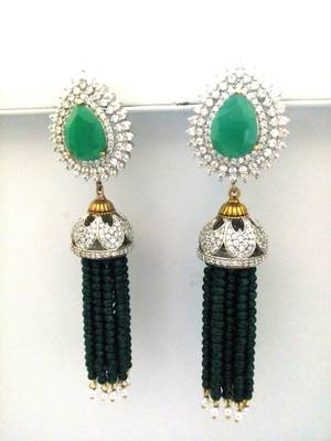 Green Silver Diamond Onex Earring 2