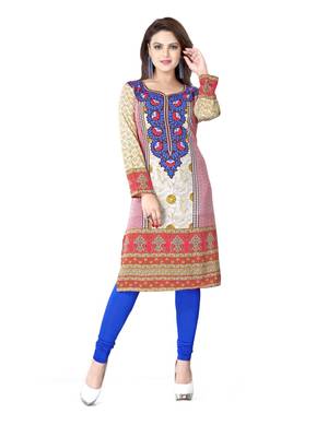 Multicolor american crepe printed kurti 1