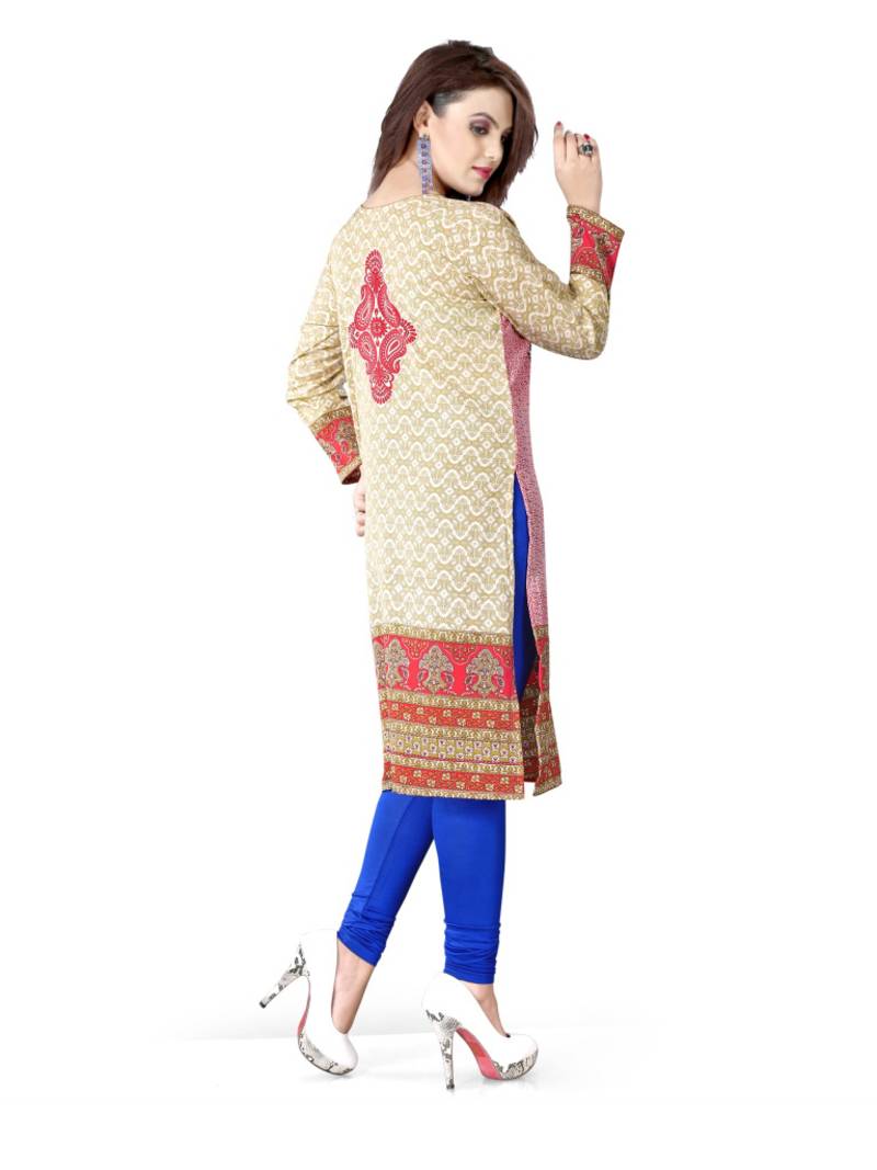 Multicolor american crepe printed kurti