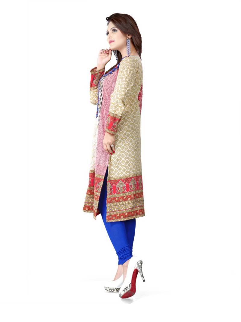 Multicolor american crepe printed kurti