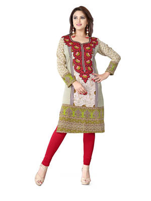 Multicolor american crepe printed kurti 1