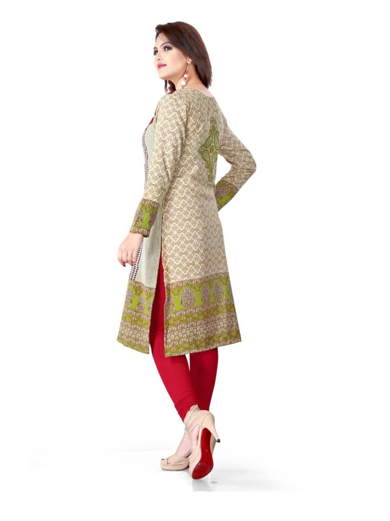 Multicolor american crepe printed kurti