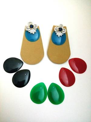 Red Black Blue Green Diamod Sapphire Changeable Earring 1