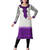 Purple and white american crepe printed kurti