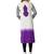 Purple and white american crepe printed kurti