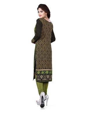 Black and green american crepe printed kurti 3