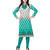 Green and white american crepe printed kurti