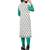 Green and white american crepe printed kurti
