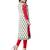 Red and white american crepe printed kurti