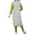 Green and white american crepe printed kurti