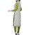 Green and white american crepe printed kurti