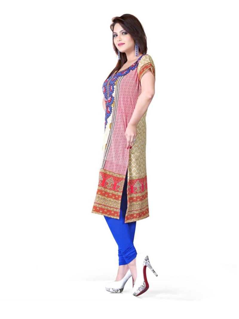 Multicolor american crepe printed kurti