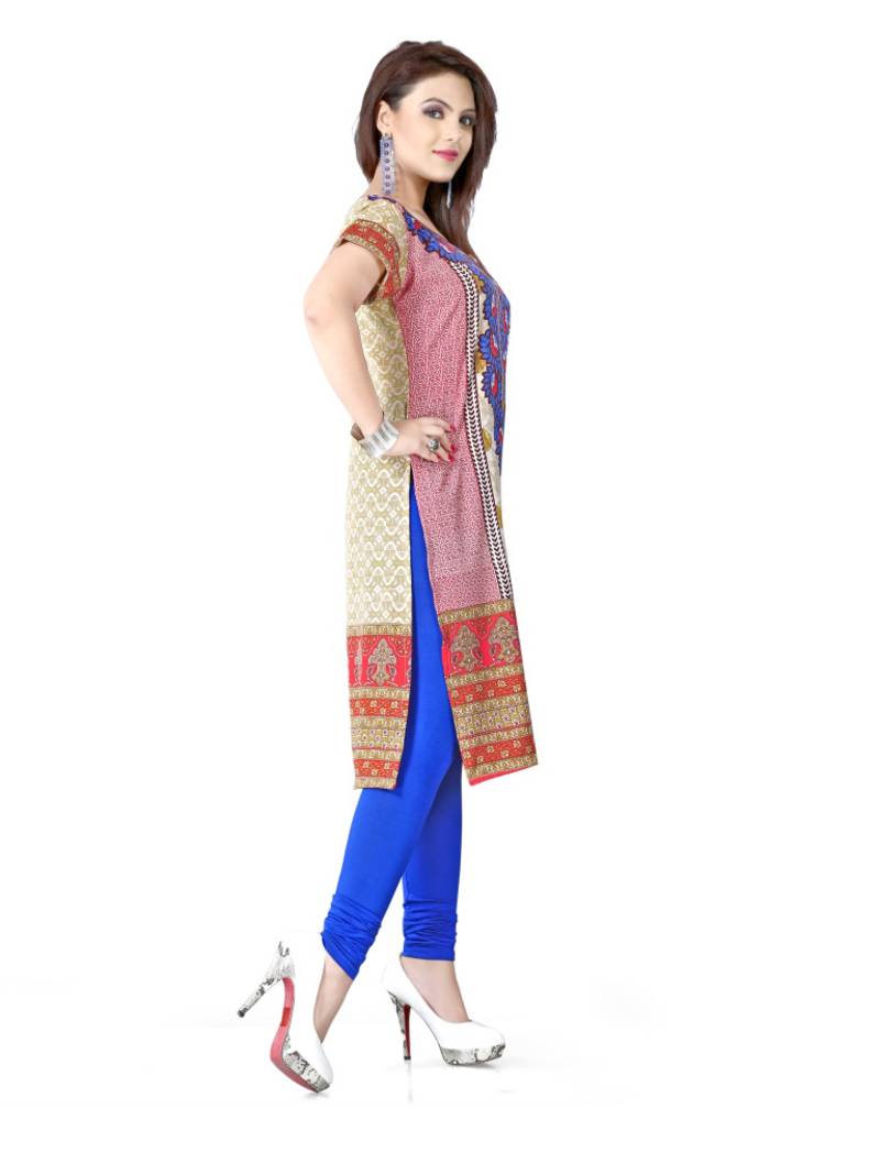 Multicolor american crepe printed kurti