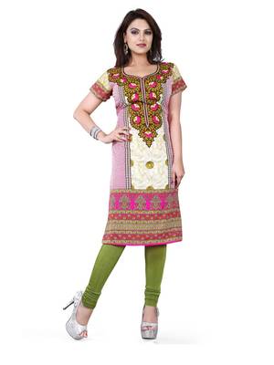 Multicolor american crepe printed kurti 1