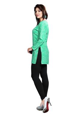 Green american crepe printed kurti 3