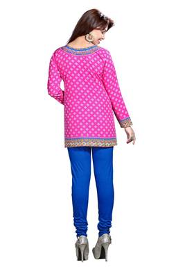 Pink american crepe printed kurti 2