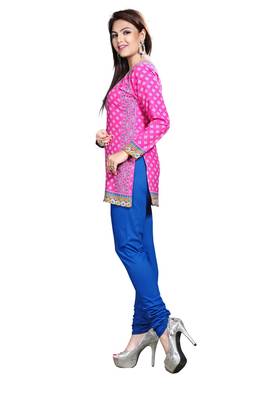 Pink american crepe printed kurti 3