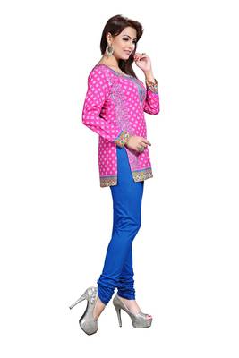 Pink american crepe printed kurti 4