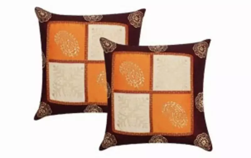 Hand Gold Print Cushion Cover- Set of 2