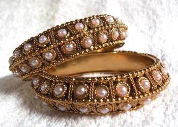 Golden pearl bangles 1