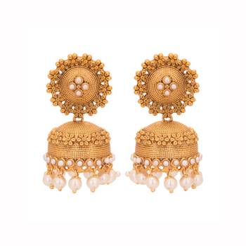 Copper Jhumki Wedding & Engagement Earrings 1