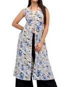White and Blue printed  kurtis