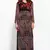 Brown and Black Georgette Embroidered Long Kurta