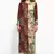 Brown and beige georgette embroidered kurti