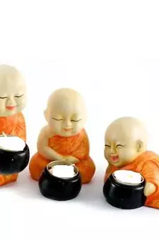 Beautiful Set of 3 Monks Candles