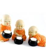 Beautiful Set of 3 Monks Candles