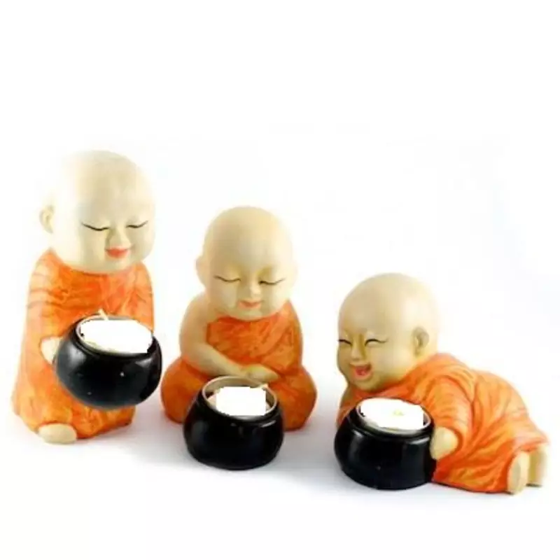Beautiful Set of 3 Monks Candles